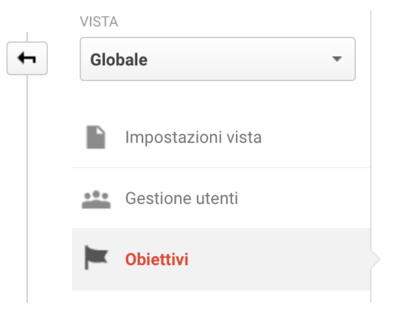 Creazione obiettivi - Google Analytics